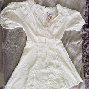 White fit and flare dress